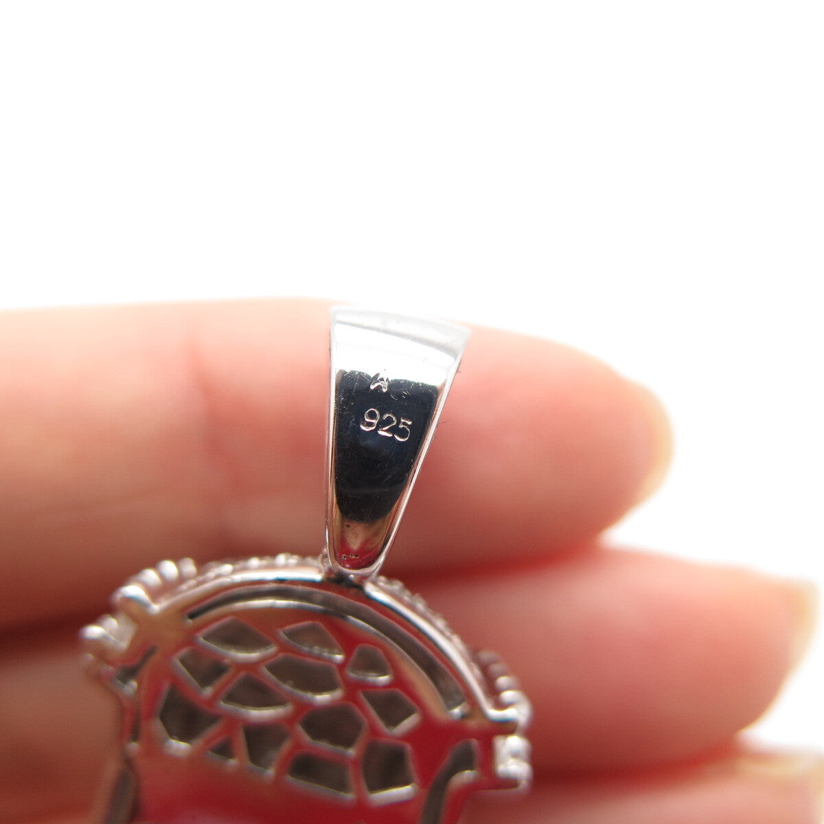 925 Sterling Silver C Z Jesus Religious Pendant