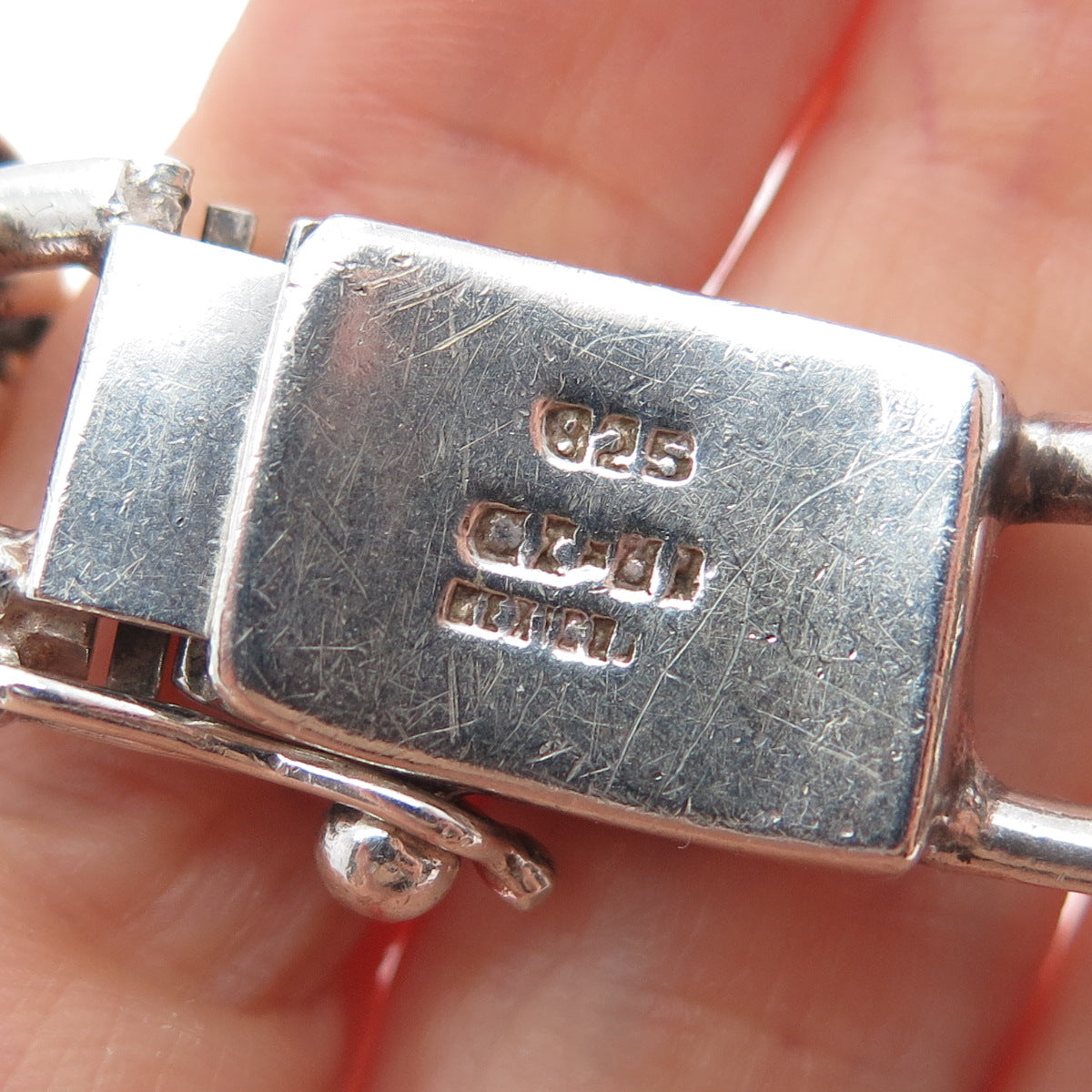 925 Sterling Silver Vintage Mexico Heavy 78.2g Bismark Link Bracelet 8.25"