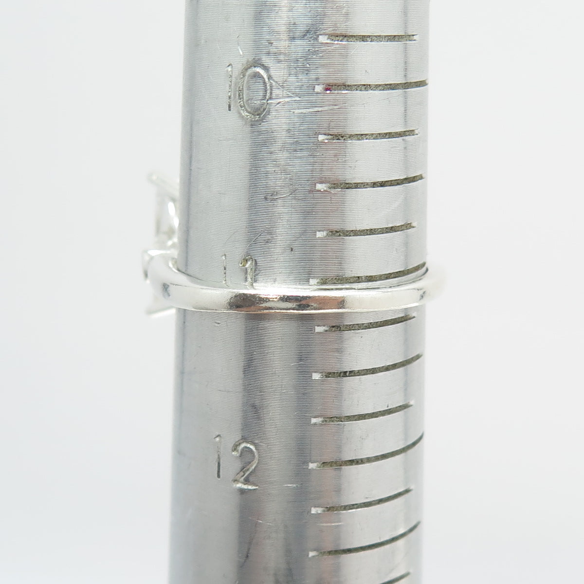 925 Sterling Silver Princess-Cut C Z Engagement Ring Size 11.25