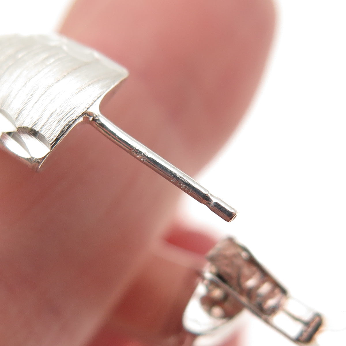 MILOR 925 Sterling Silver Vintage Italy Brushed Hoop Earrings