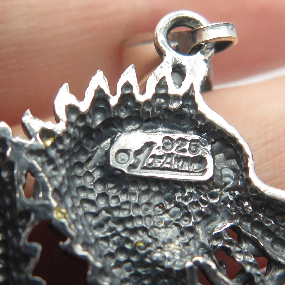 925 Sterling Silver Vintage Chinese Dragon Pendant