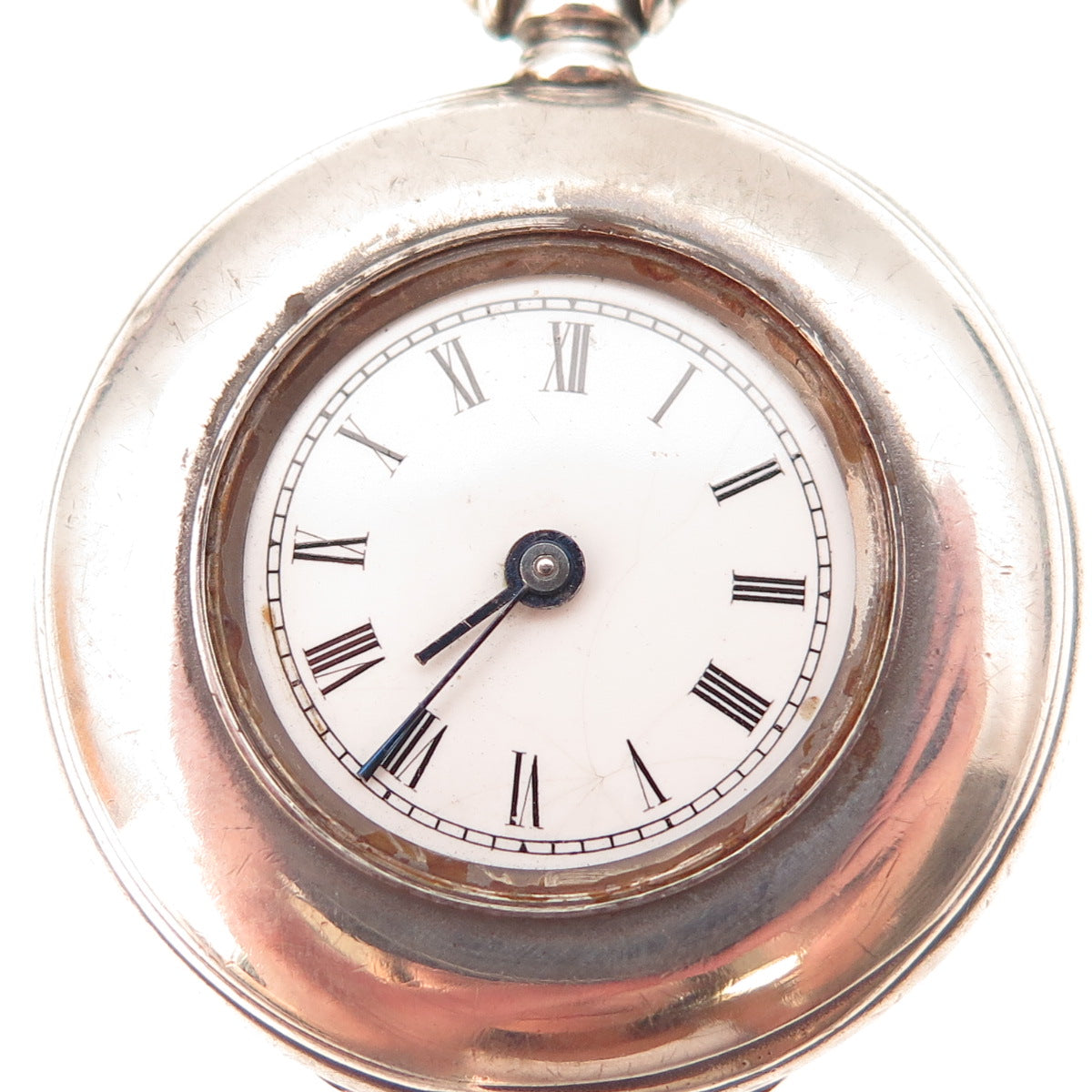 Elgin 925 Sterling & Gold Accent Antique Art Deco Open Face Pocket Watch
