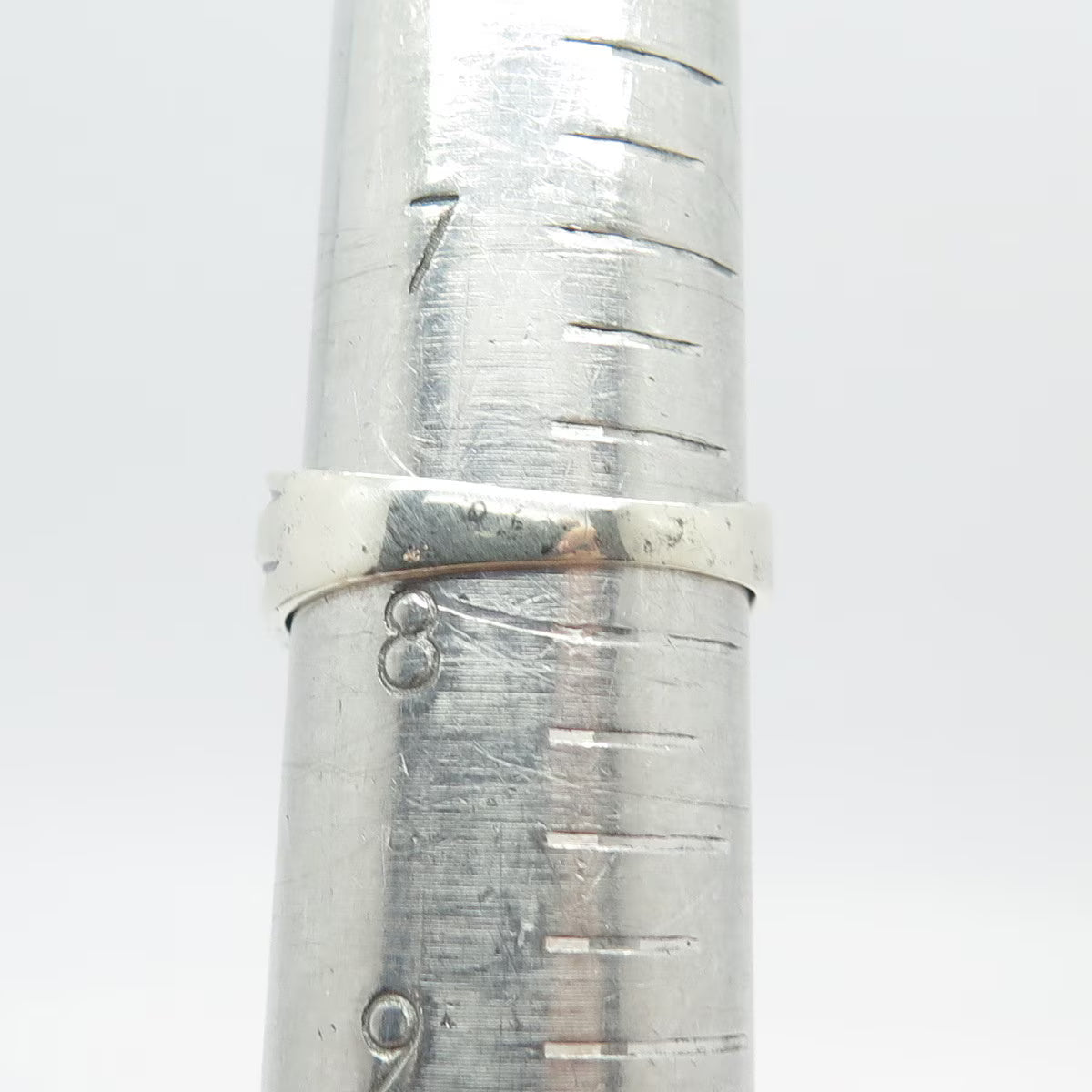 925 Sterling Silver Vintage Ribbed Ring Size 7.75