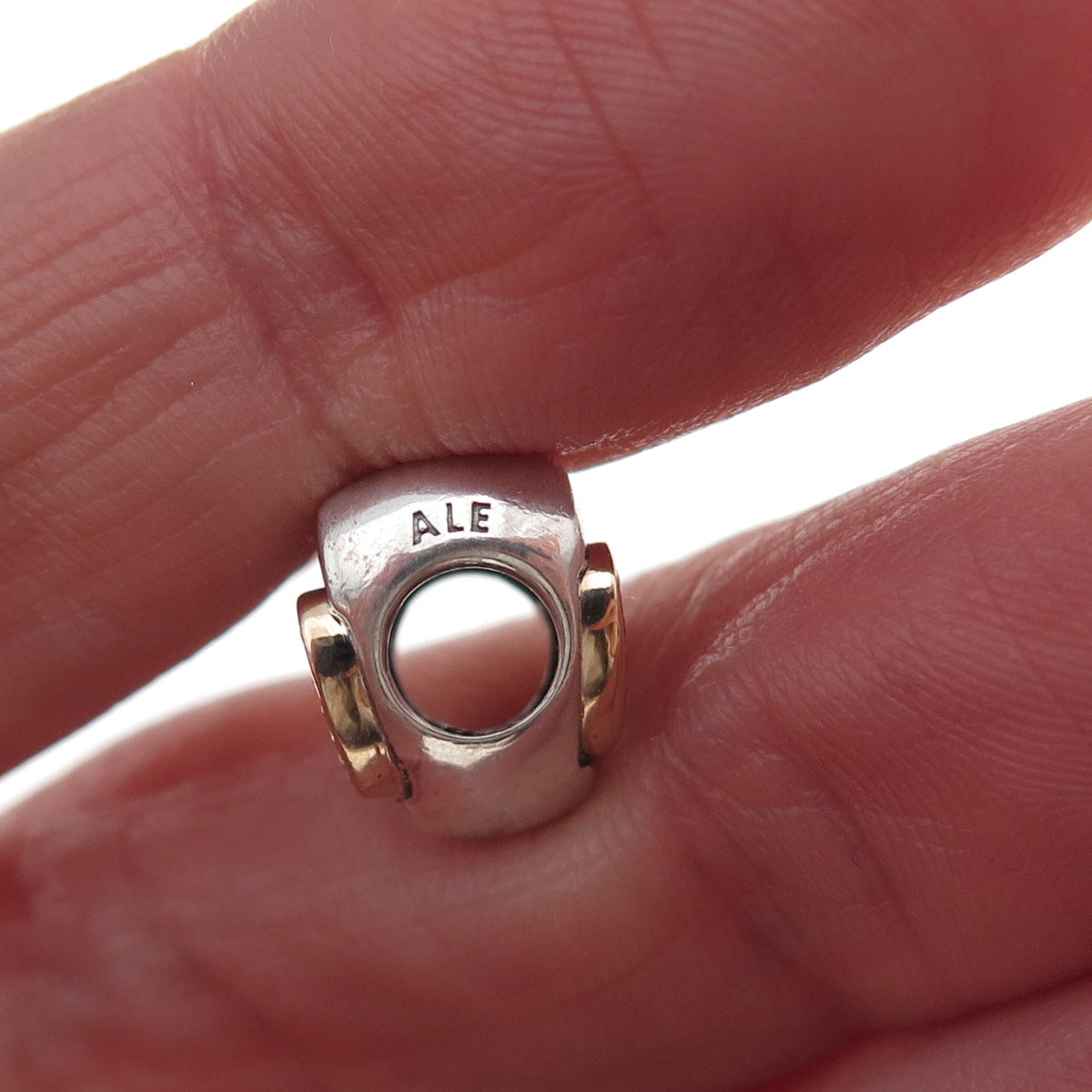 Pandora Sterling Silver Gold Accent C Z Joined Together Heart Slide Bead Charm