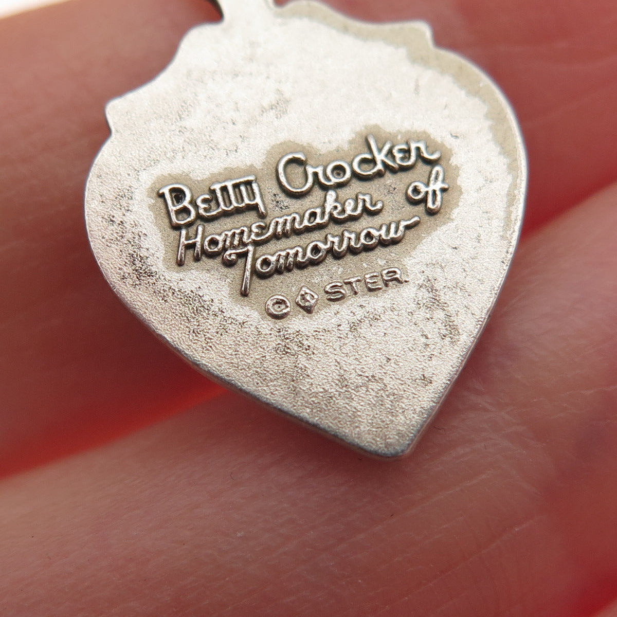 925 Sterling Vintage Betty Crocker Homemaker of Tomorrow Heart Mini Pendant