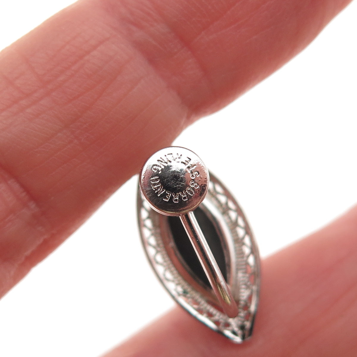 Sorrento 925 Sterling Silver Vintage Real Hematite Screw Back Earrings