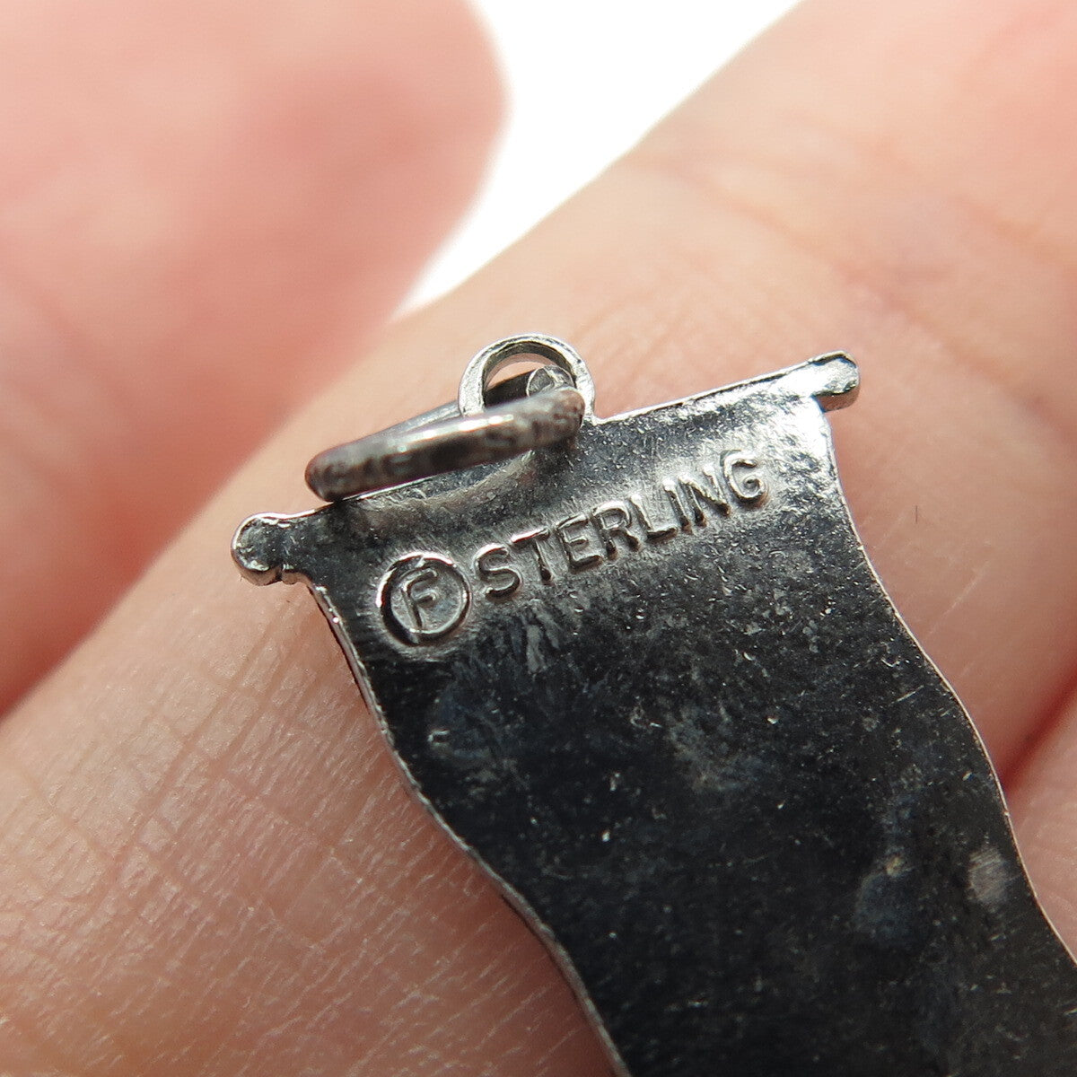 925 Sterling Silver Vintage Enamel "Plymouth, Massachusetts" Charm Pendant