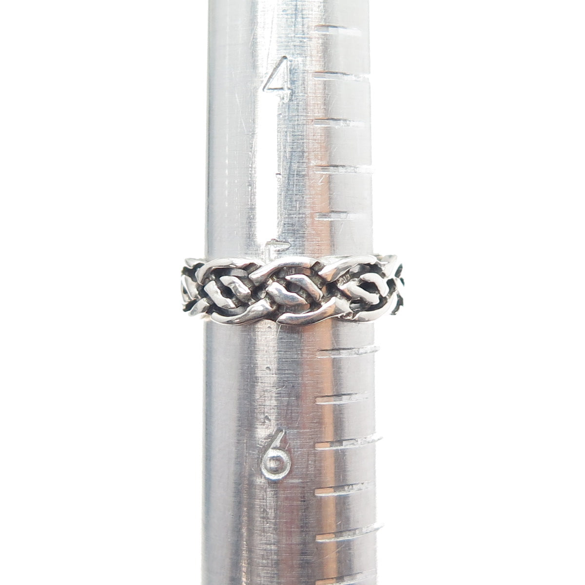 SEA GEMS 925 Sterling Silver Vintage Celtic Braided Oxidized Band Ring Size 5.25