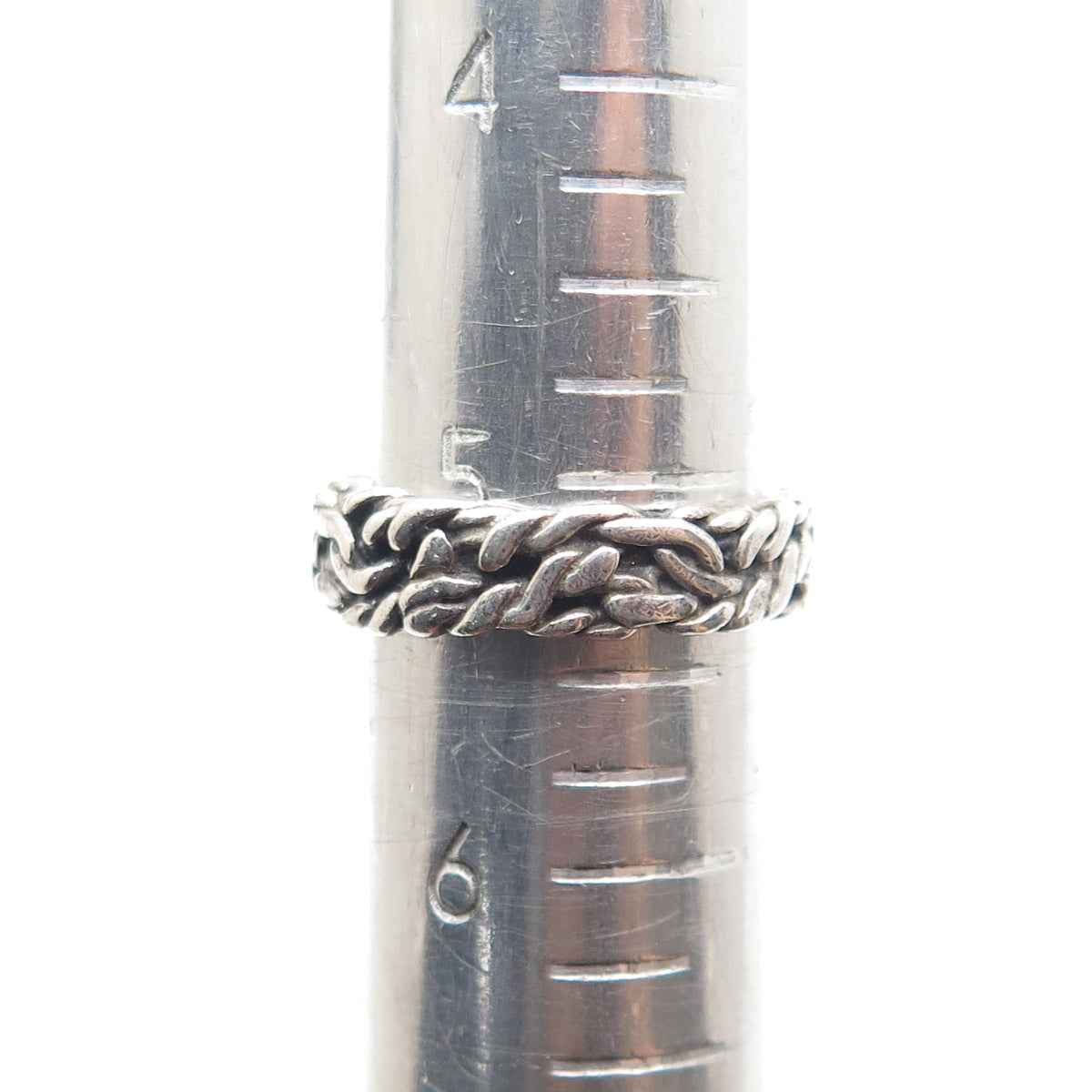 BELL TRADING POST 925 Sterling Silver Vintage Roped Oxidized Band Ring Size 5.25