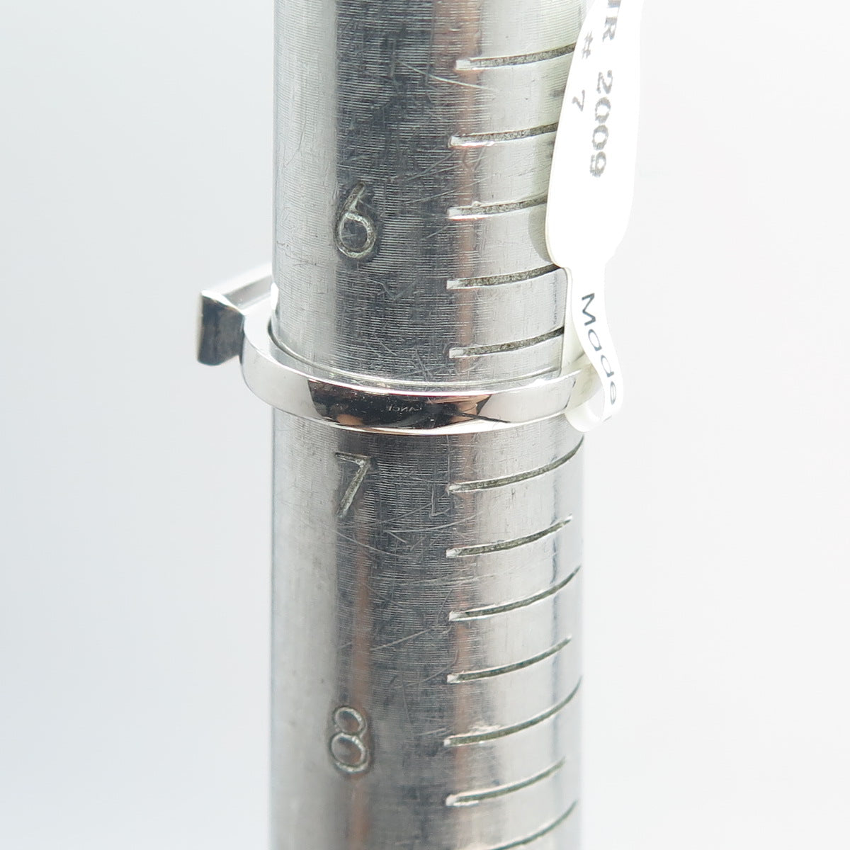 925 Sterling Silver Baguette-Cut Shaped Blue C Z Ring Size 6.75