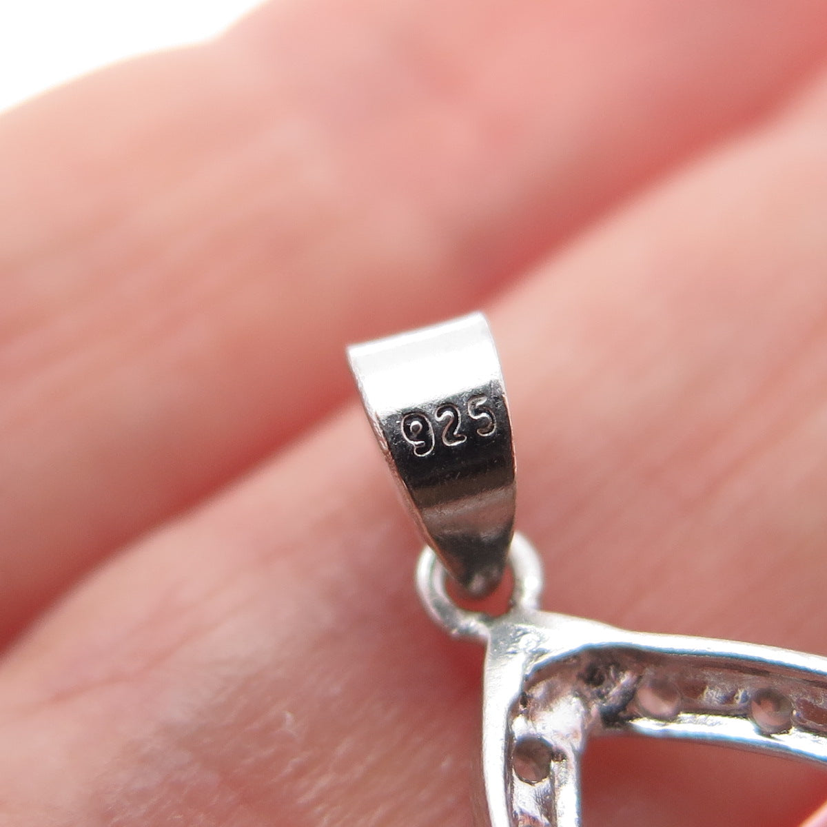 925 Sterling Silver Round-Cut C Z Minimalist Charm Pendant