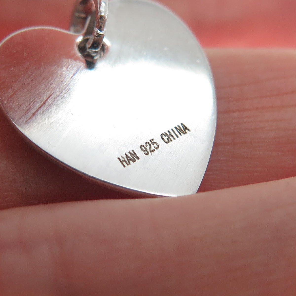 HAN 925 Sterling Silver Real Round-Cut Diamond My Family My Heart Charm Pendant