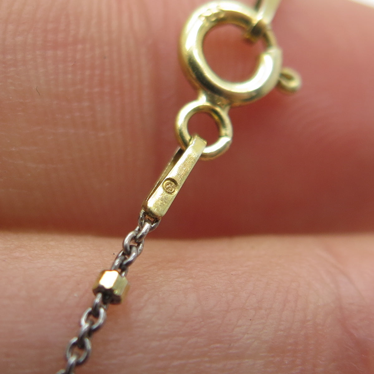 925 Sterling Silver 2-Tone Italy Bead Station Oxidized Cable Chain Necklace 36"