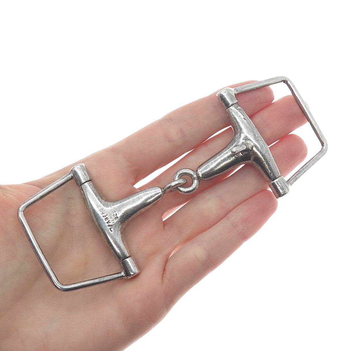 PAT AREIAS 925 Sterling Silver Vintage Snaffle Bit Belt Buckle