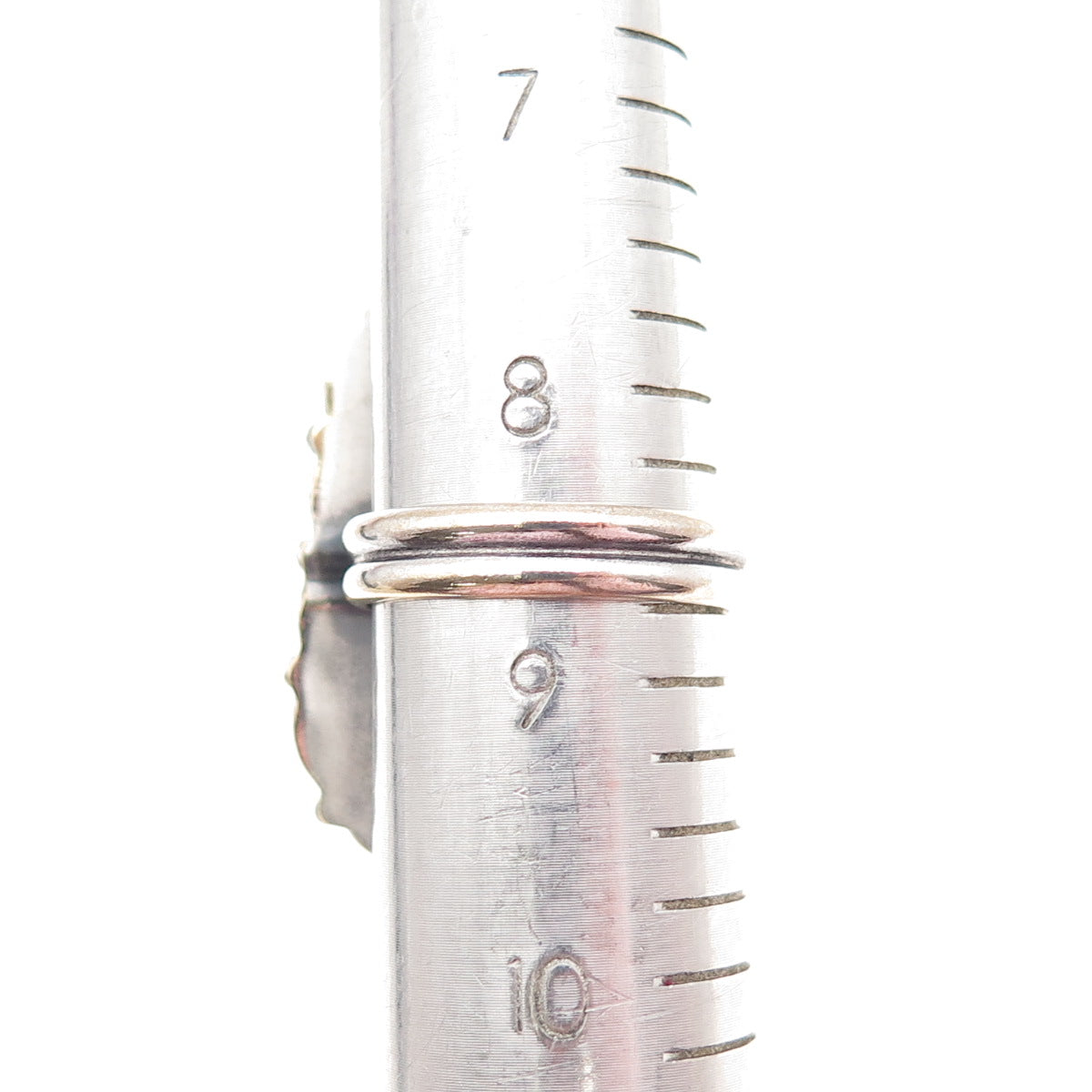 925 Sterling Silver Vintage Real Sugilite Modernist Oxidized Ring Size 8.75