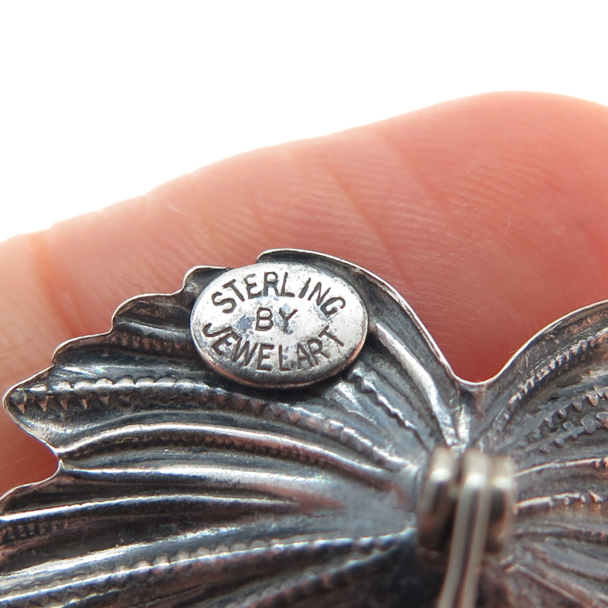 JEWELART 925 Sterling Silver Vintage Maple Leaf Oxidized Pin Brooch