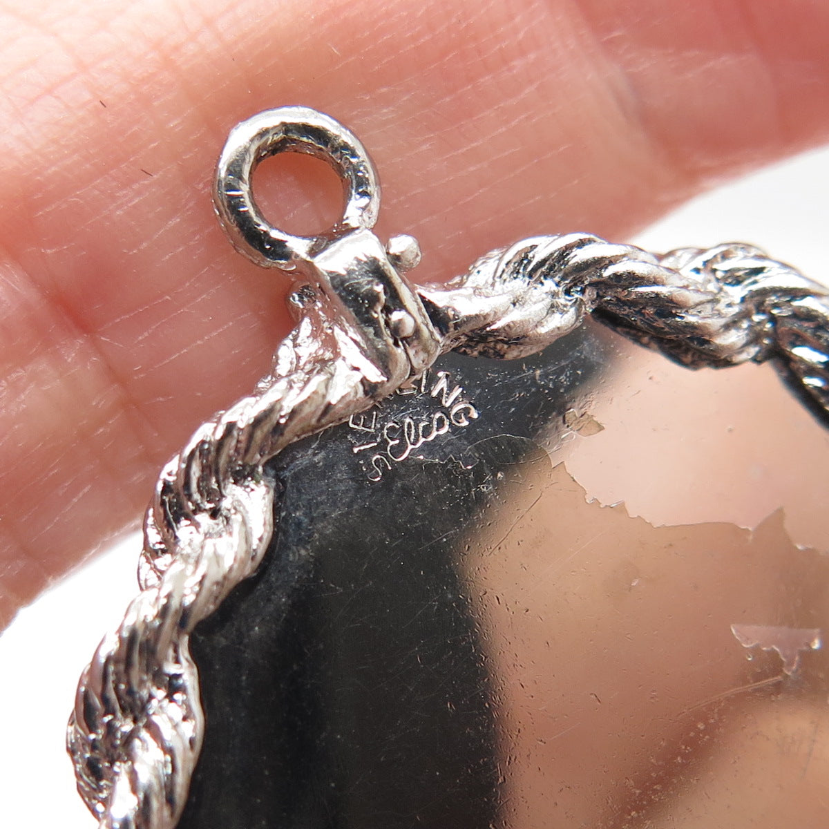 ELCO 925 Sterling Silver Vintage Merry Christmas Charm Pendant