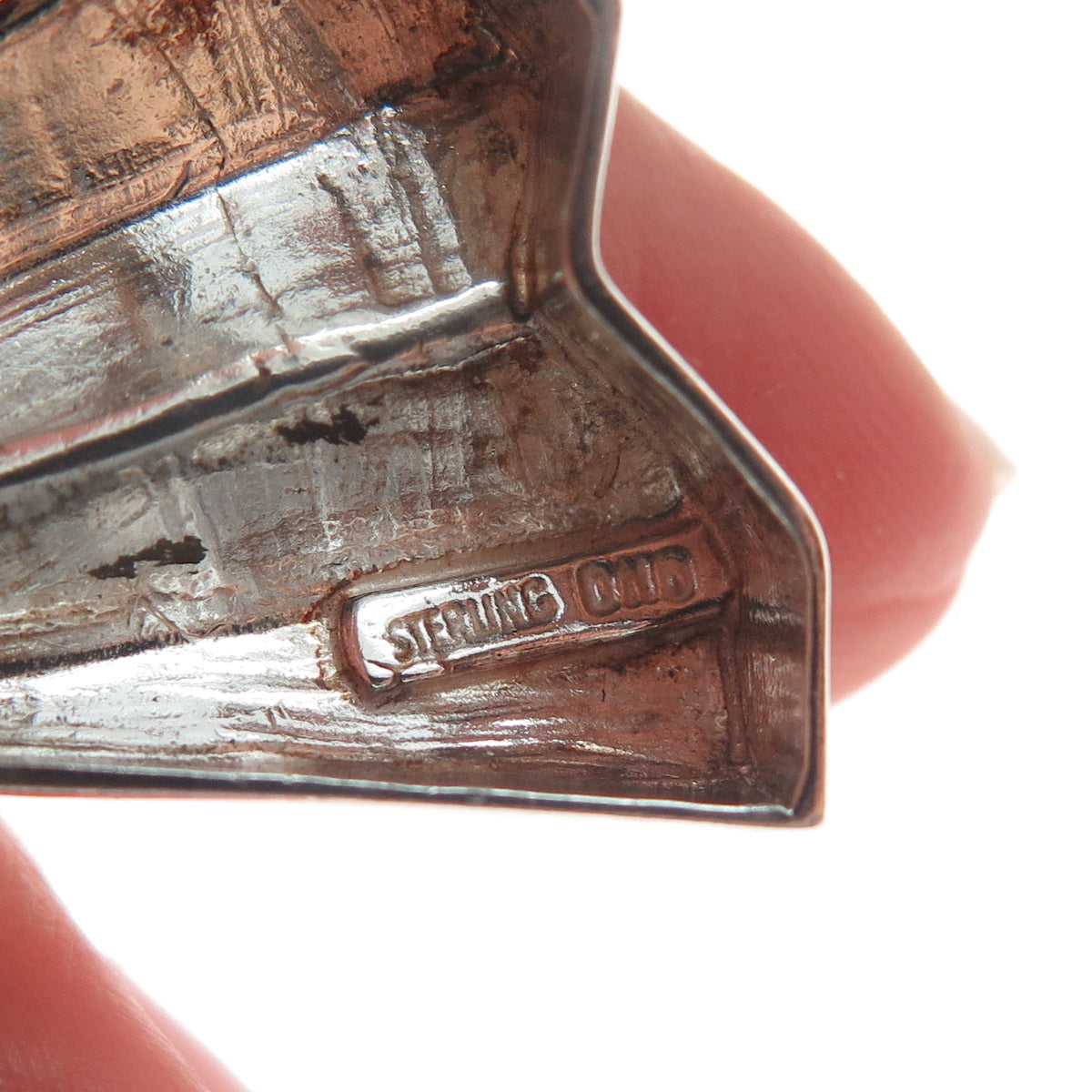 925 Sterling Silver Vintage DND Modernist Bow Pin Brooch