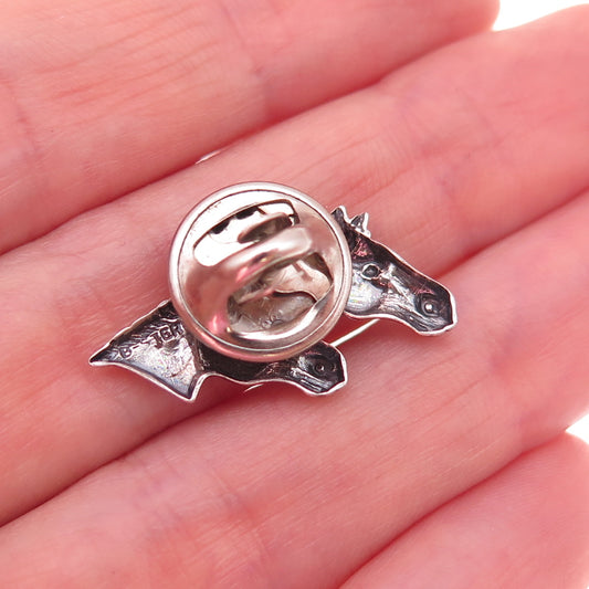 Beau & B.A. Ballou 925 Sterling Antique Art Deco Horse Couple Tie Tack Lapel Pin