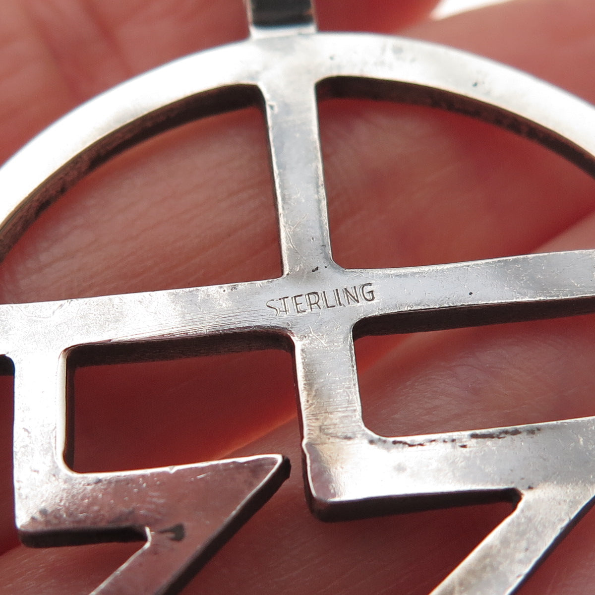 925 Sterling Silver Vintage RR Monogram Charm Pendant