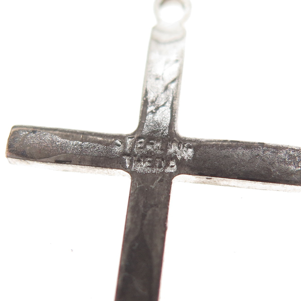 THEDA 925 Sterling Silver Antique Art Deco Real Marcasite Cross Charm Pendant