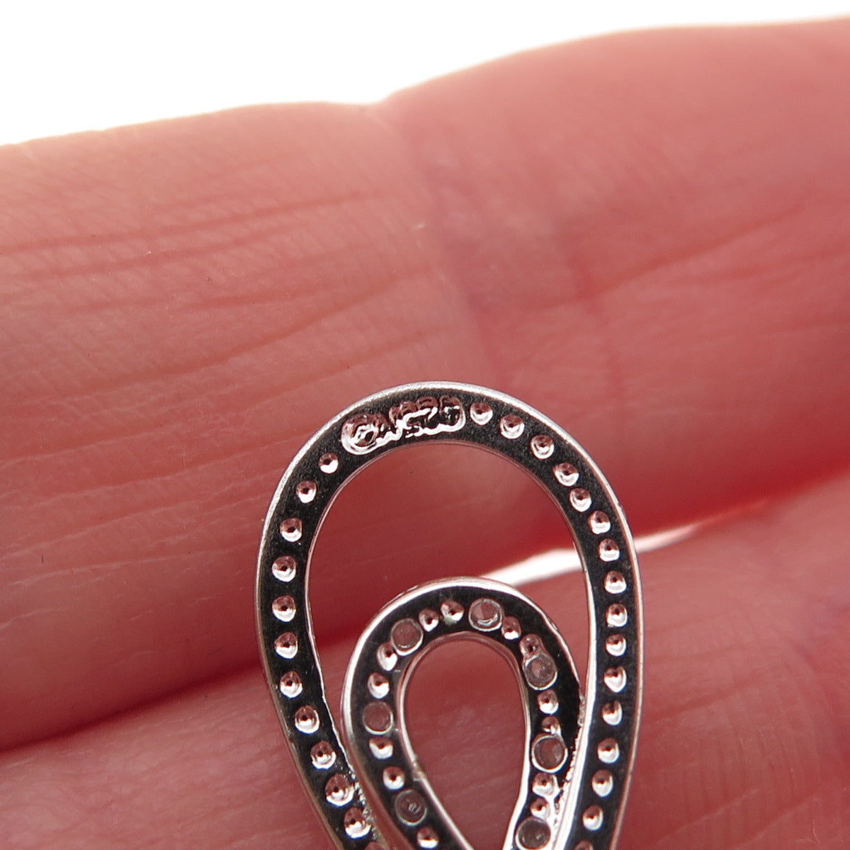 925 Sterling Silver Real Round-Cut Diamond Infinity Mini Charm Pendant