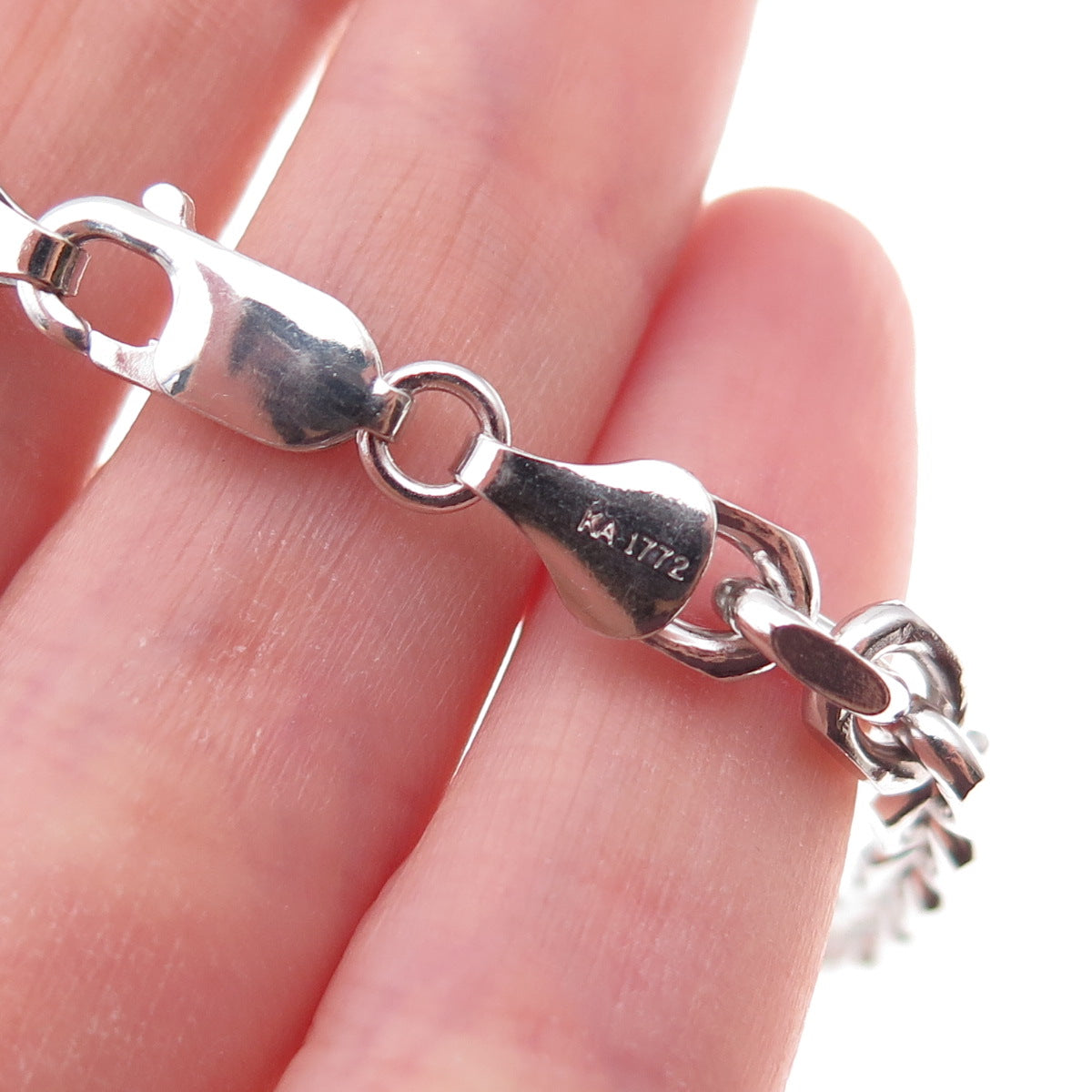 Karizia Spa KA-1772 925 Sterling Silver Italy Cable Link Bracelet 8.5"