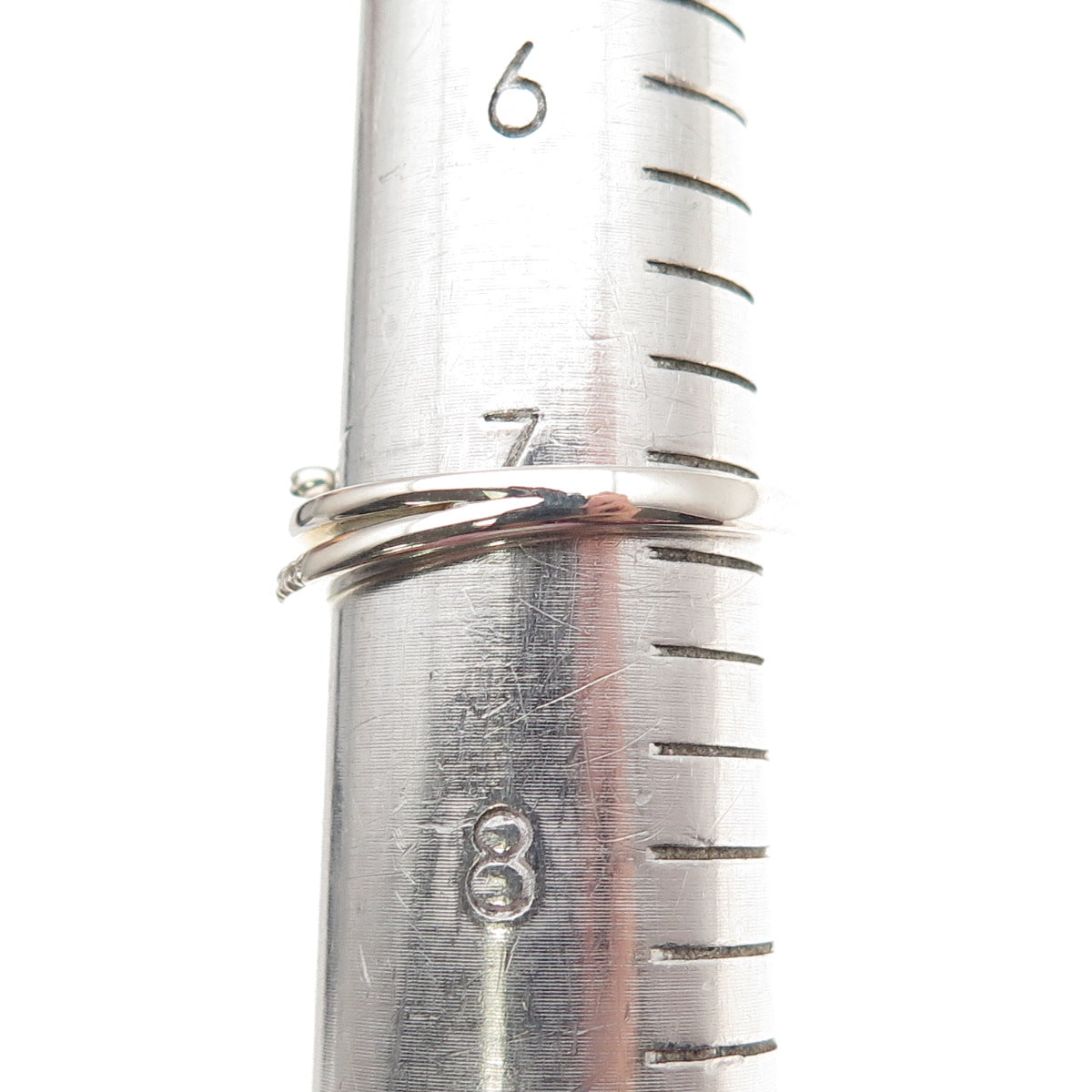 925 Sterling Silver Real Round-Cut Diamond Bypass Adjustable Ring Size 7.25