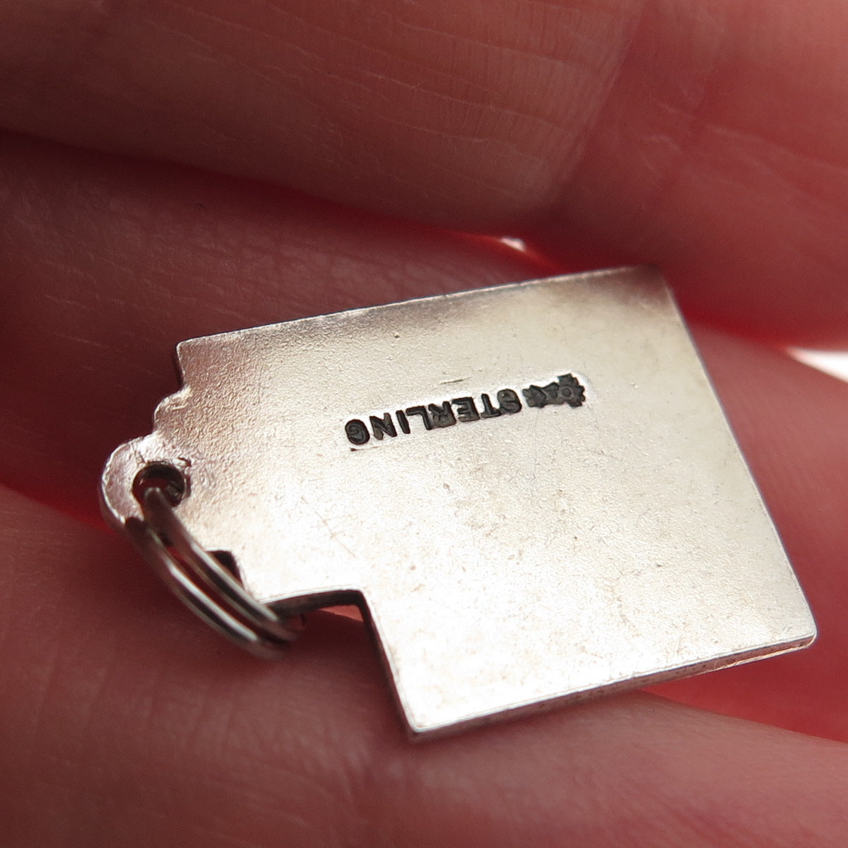 Maisels Indian Trading Sterling Silver Vintage Utah State Map Mini Charm Pendant
