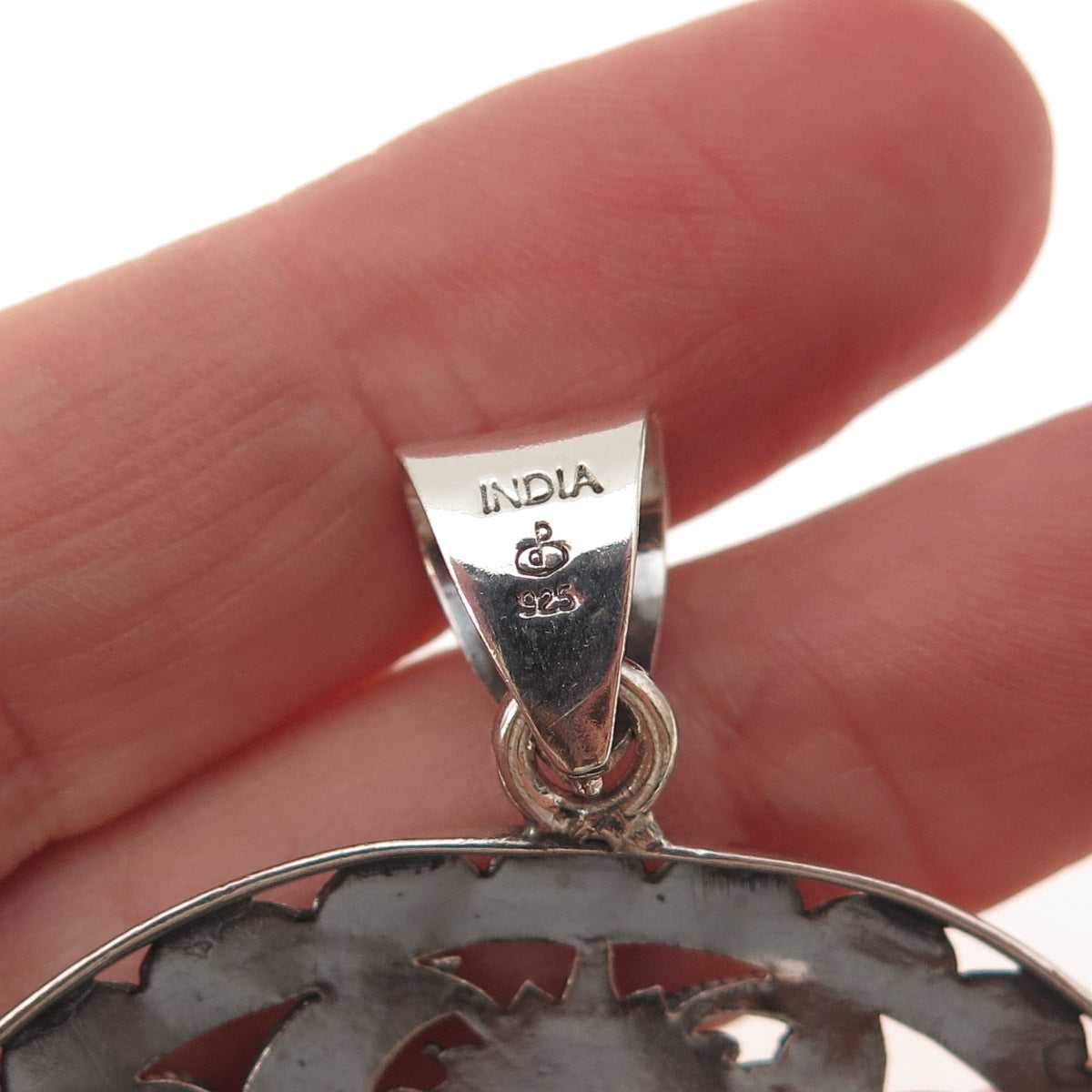 Doug Paulus 925 Sterling Silver Vintage Floral Filigree Oxidized Large Pendant