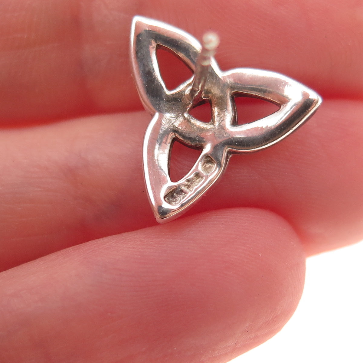 Solvar 925 Sterling Silver Vintage Ireland Celtic Trinity Knot Stud Earrings