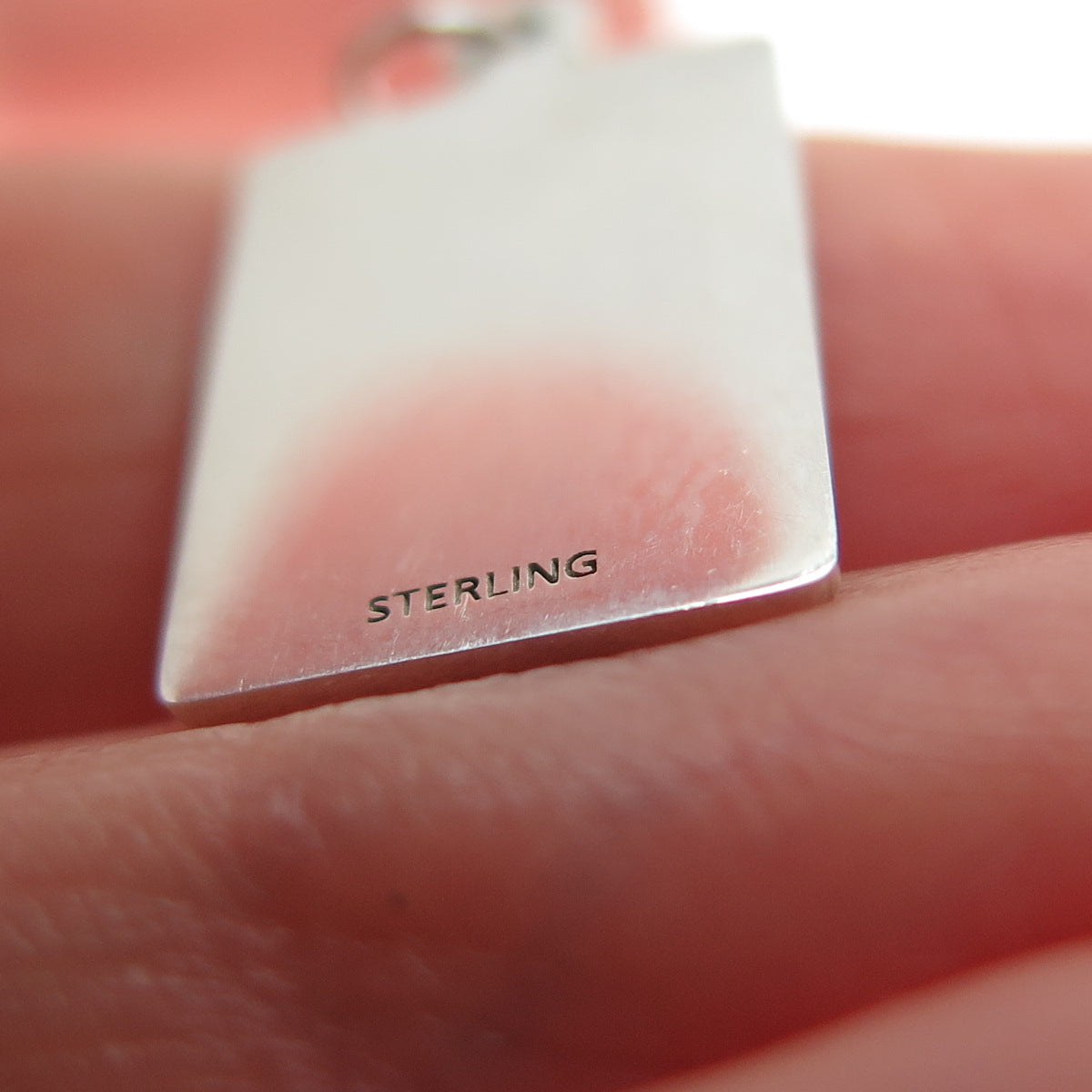 925 Sterling Silver Red Enamel Live Every Day Happily Minimalist Charm Pendant