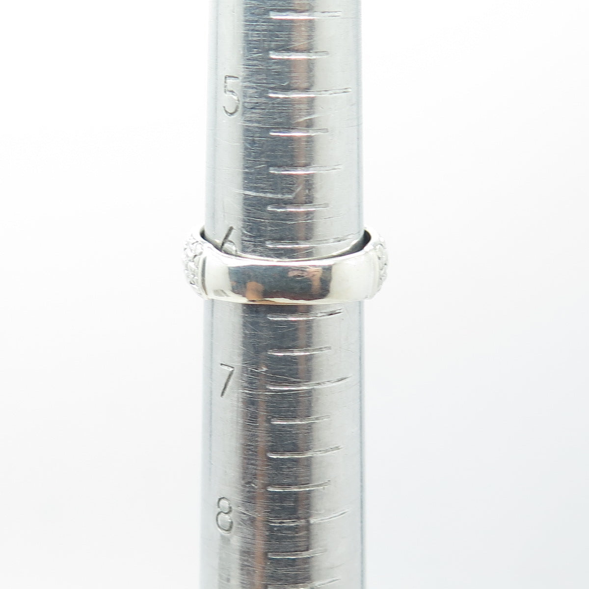 925 Sterling Silver Vintage Rattan Shape Ring Size 6.5