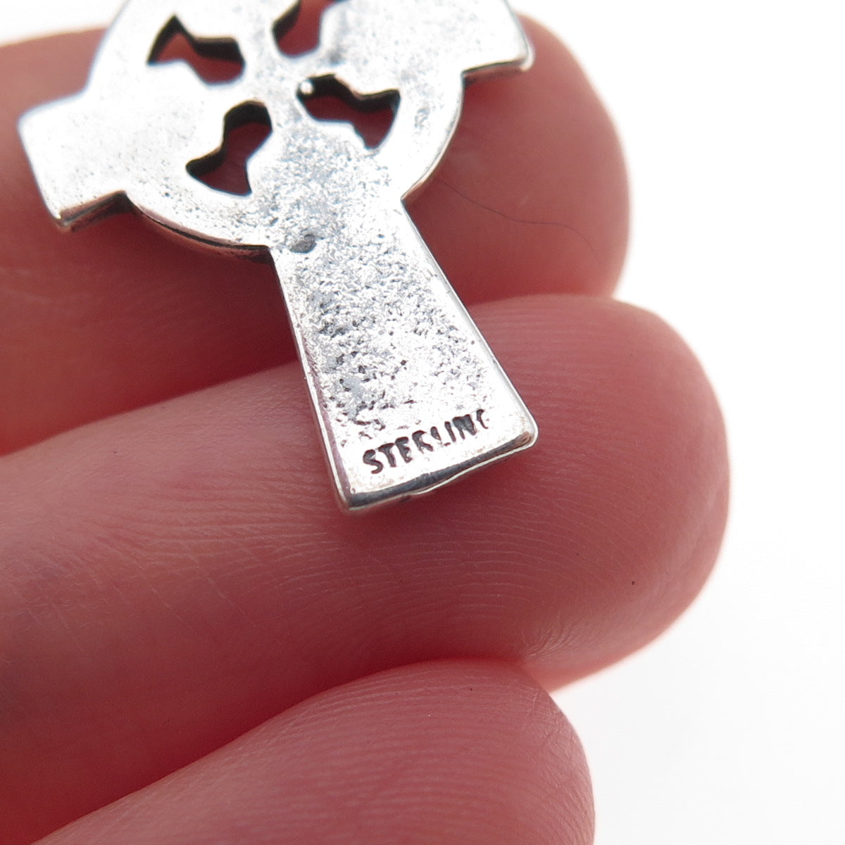 925 Sterling Silver Vintage Celtic Cross Oxidized Charm Pendant