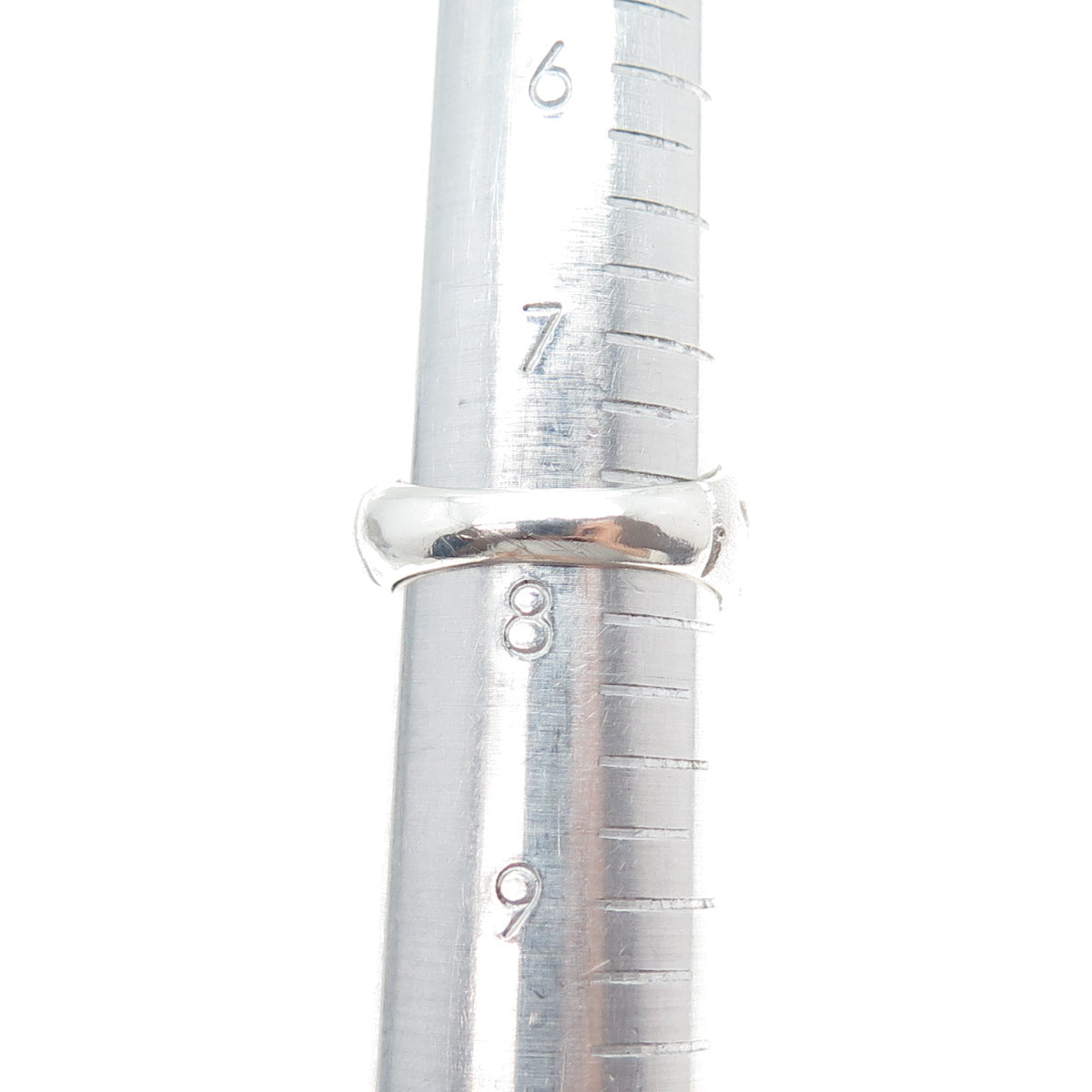 925 Sterling Silver Vintage Modernist Ribbed Ring Size 7.75