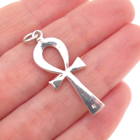 800 Silver Vintage Egyptian Ankh Charm Pendant