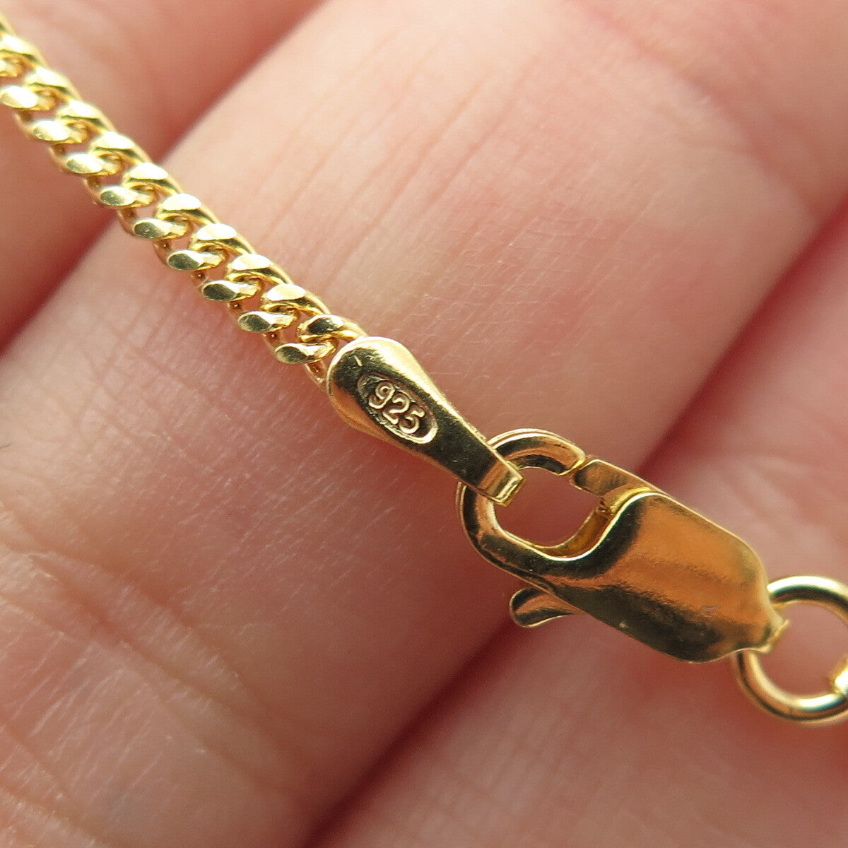 P. LUX 925 Sterling Silver Gold Plated Italy Miami Cuban Chain Necklace 18"