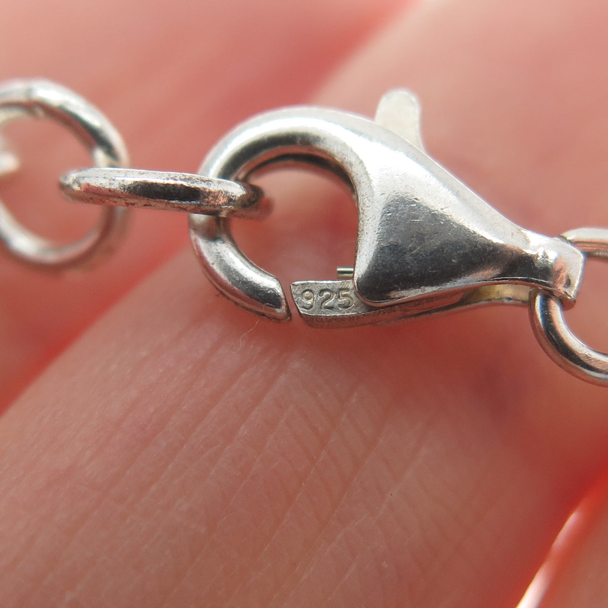 925 Sterling Silver Vintage Real Sodalite Modernist Chain Necklace 16-18"