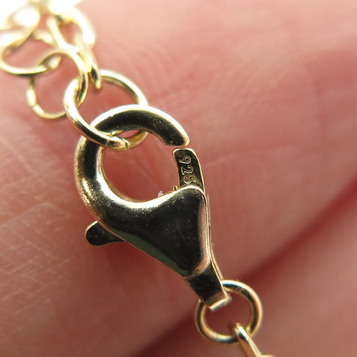 925 Sterling Silver Gold Plated Ball By The Yard Lariat Chain Necklace 20-22"