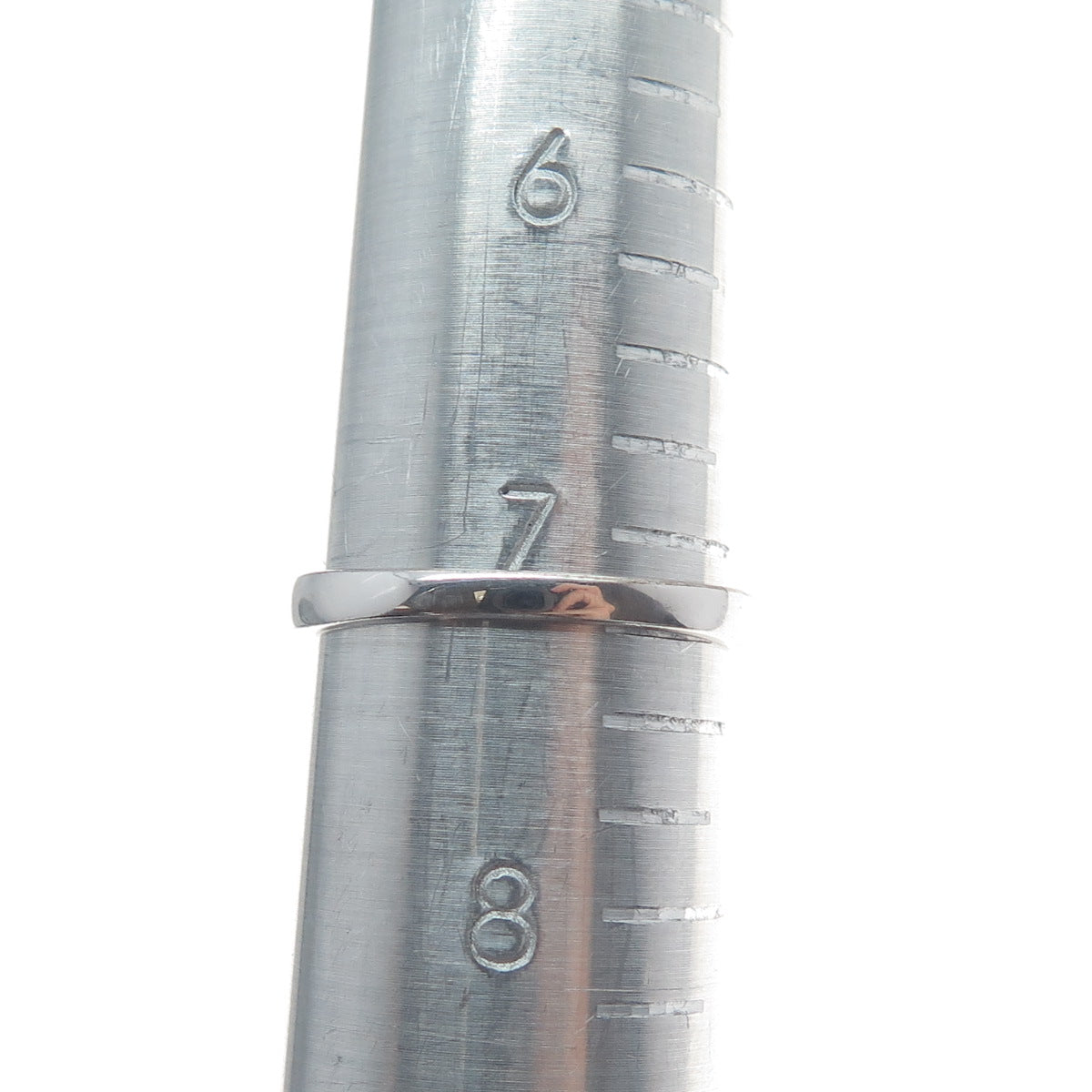 925 Sterling Silver Real Diamond & White Topaz Stackable Ring Size 7.25