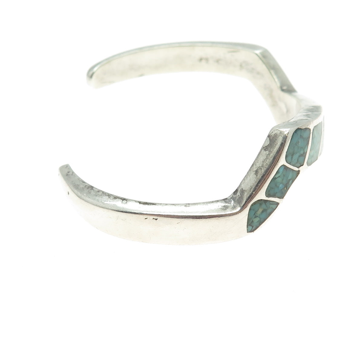 Old Pawn 925 Sterling Vintage Southwestern Turquoise Adjustable Bracelet 6"