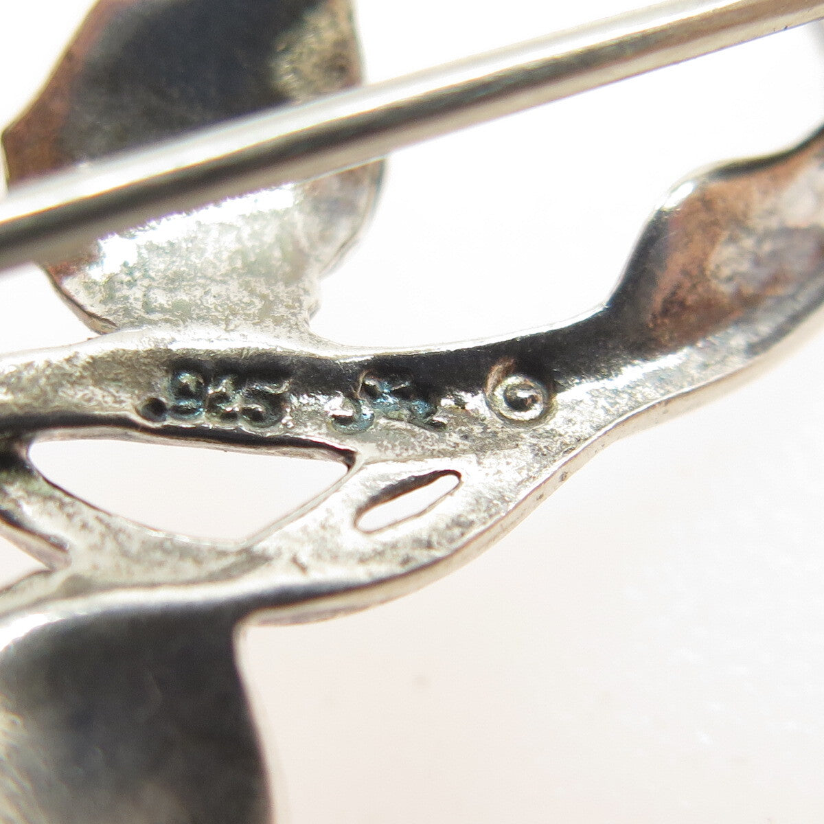 925 Sterling Silver Vintage Mesh Rose Flower Pin Brooch