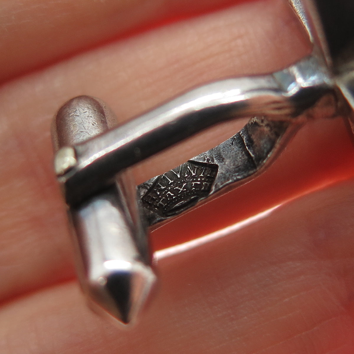 ANTONIO PINEDA 970 Silver Vintage Mexico Real Sodalite Modernist Cross Cufflinks