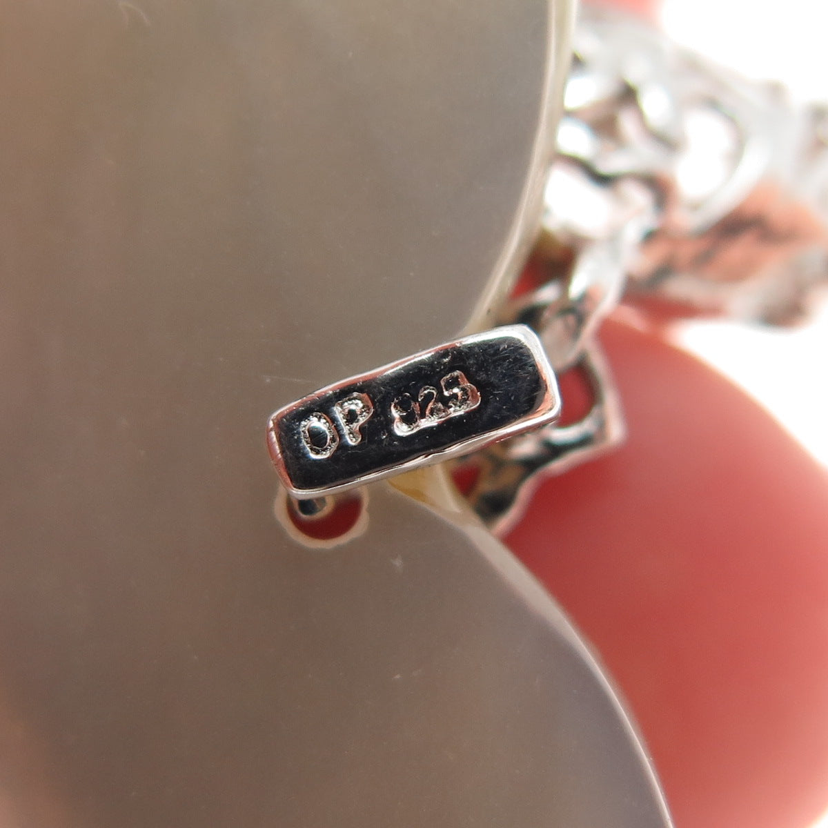 925 Sterling Silver 2-Tone Vintage Real MOP Floral Ornate Heart Large Pendant