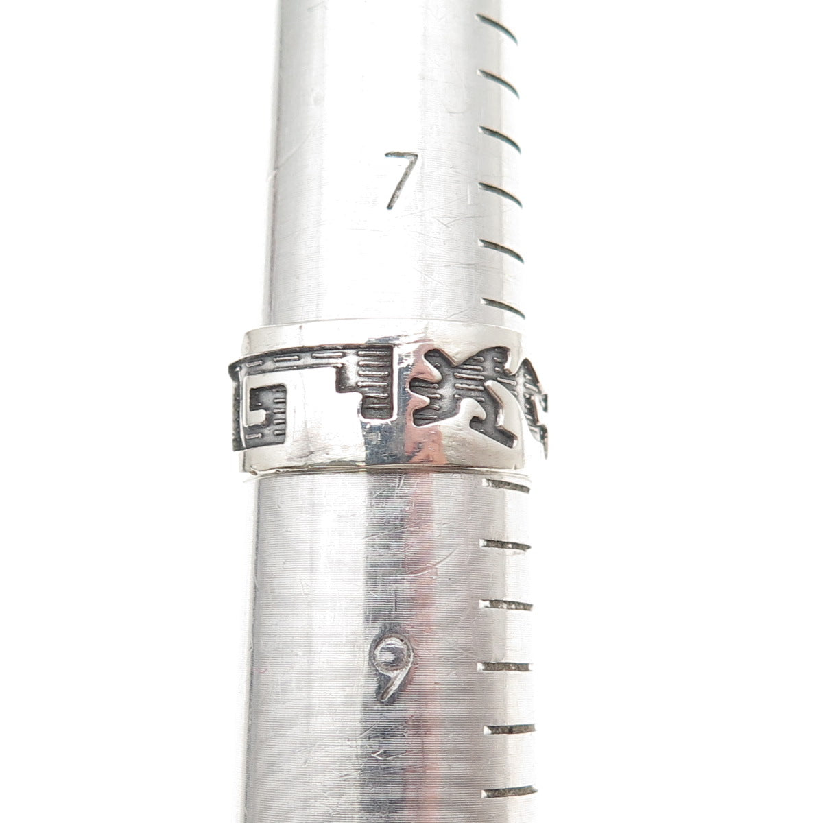 925 Sterling Silver Vintage Southwestern Kokopelli Oxidized Band Ring Size 8.25
