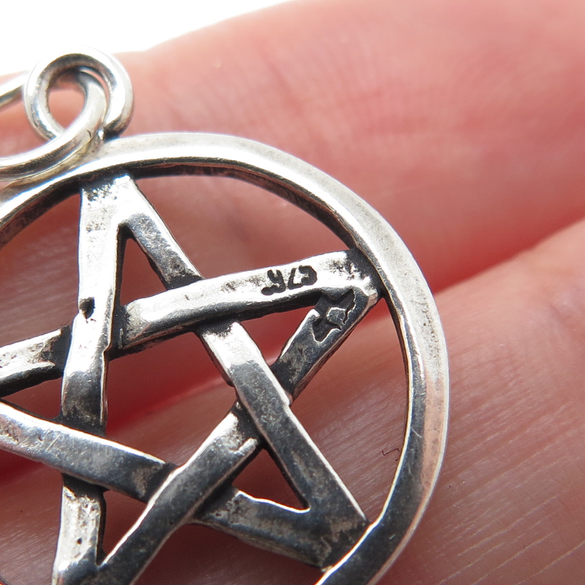 SUNWEST 925 Sterling Silver Vintage Pentagram Oxidized Charm Pendant