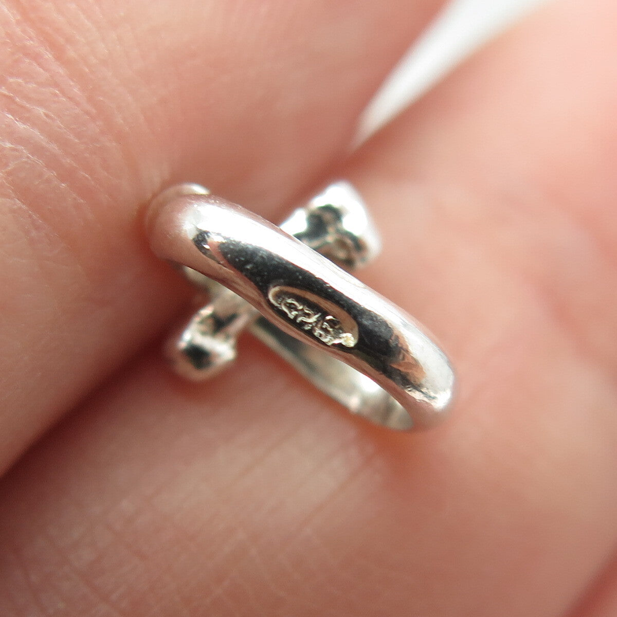 925 Sterling Silver Vintage Italy Black Enamel Snail Pendant
