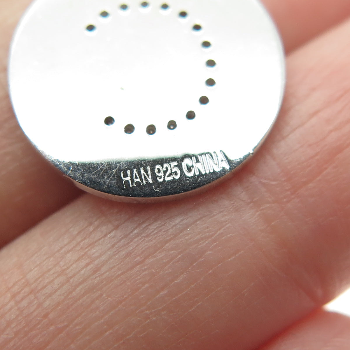 925 Sterling Silver Round-Cut C Z Letter "C" Initial Minimalist Charm Pendant