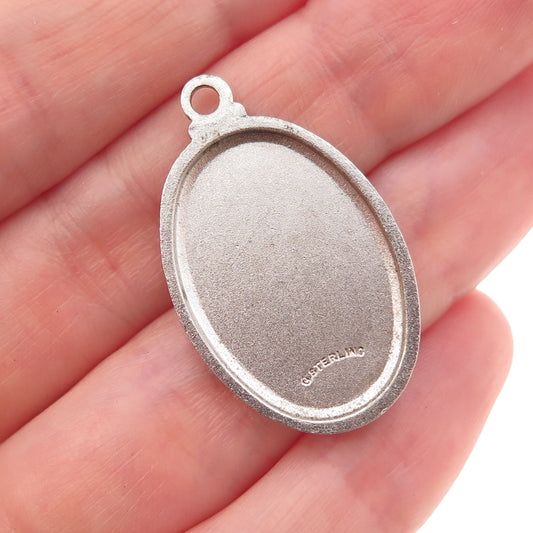 925 Sterling Silver Vintage St. Christopher Religious Medal Charm Pendant