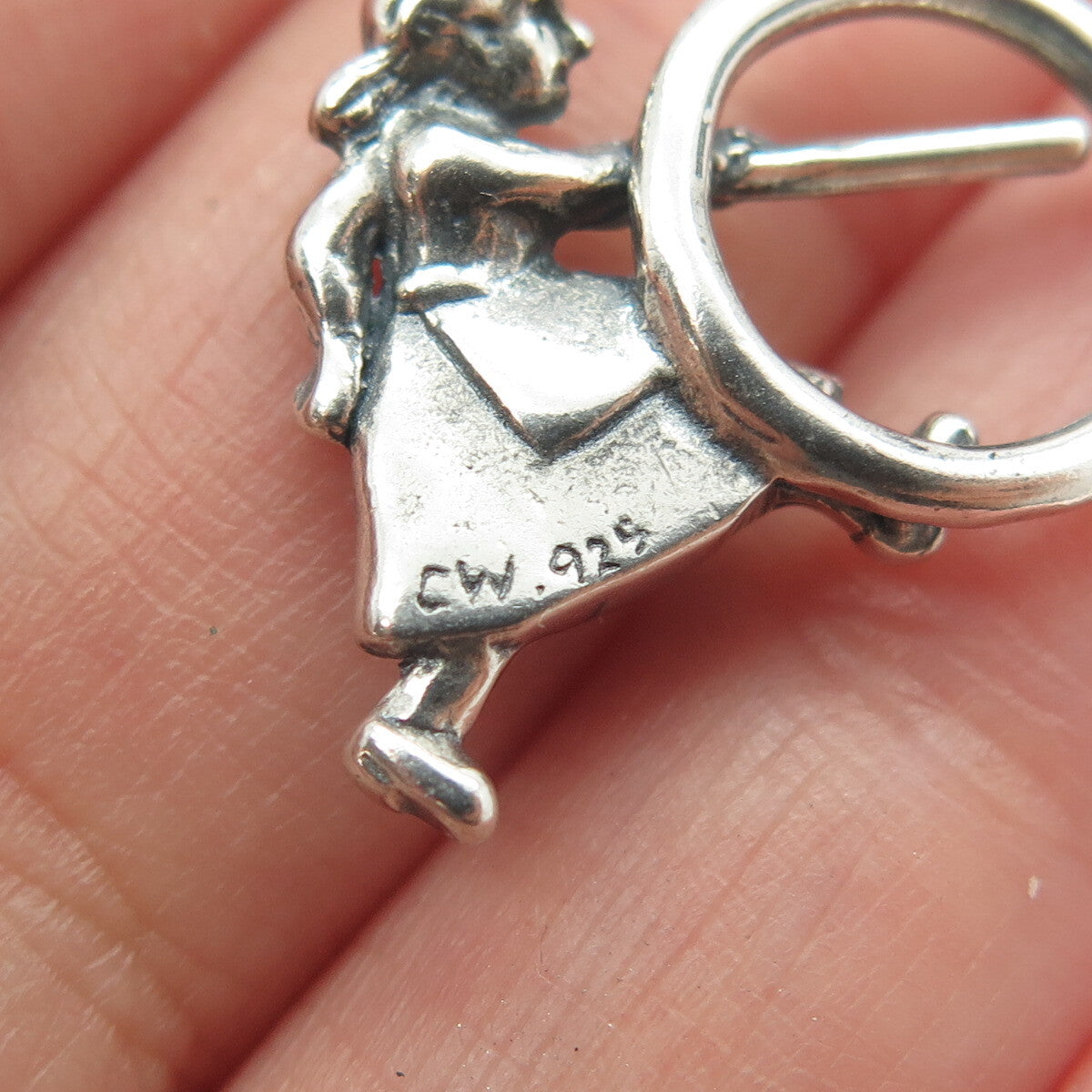 925 Sterling Silver Vintage Cartoon Character 3D Pendant